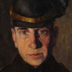 Peinture Portrait d'un soldat signé Vass E. et daté 1915
