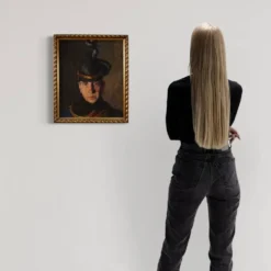 Peinture Portrait d'un soldat signé Vass E. et daté 1915