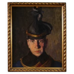 Peinture Portrait d'un soldat signé Vass E. et daté 1915