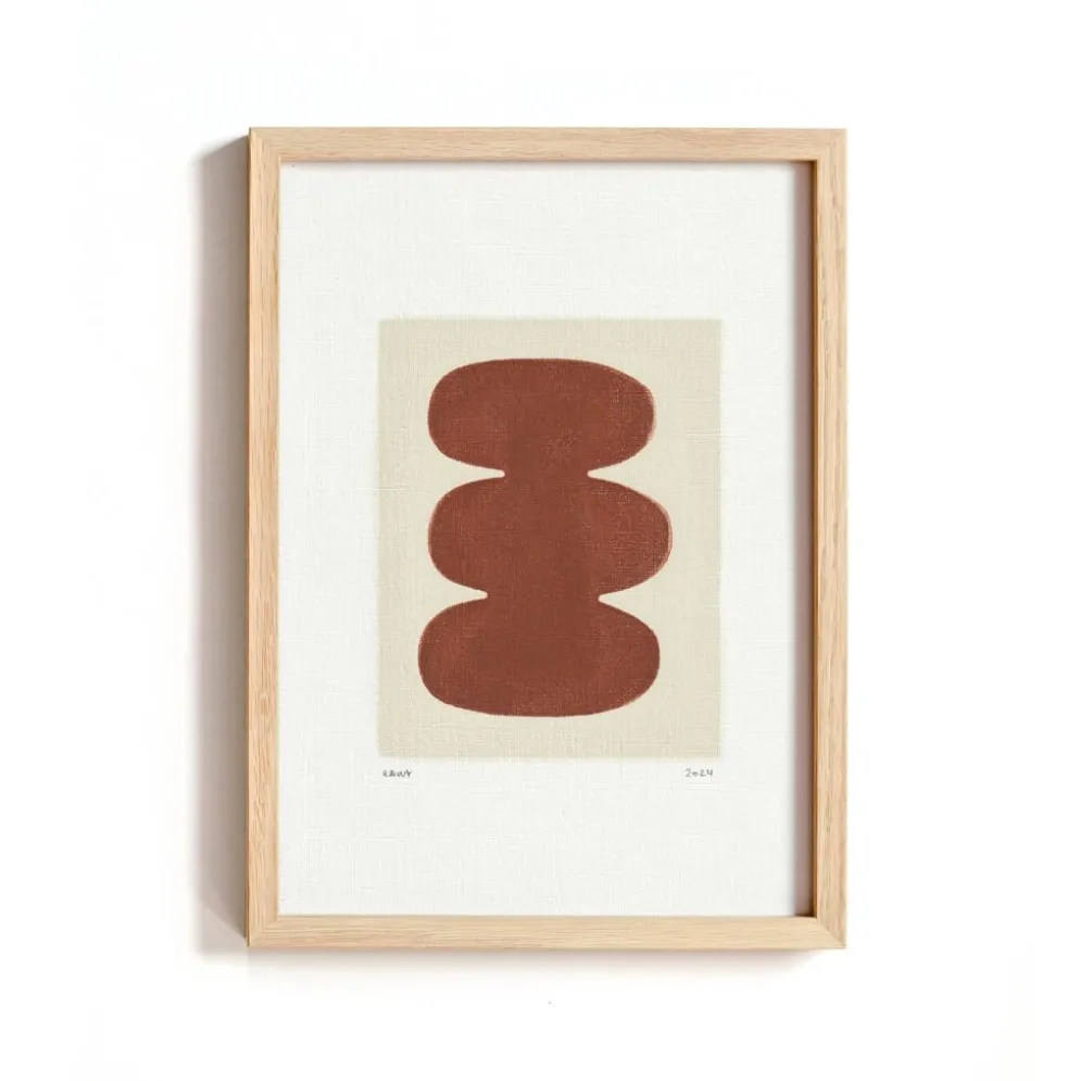 Peinture sur papier abstraite signée Eawy