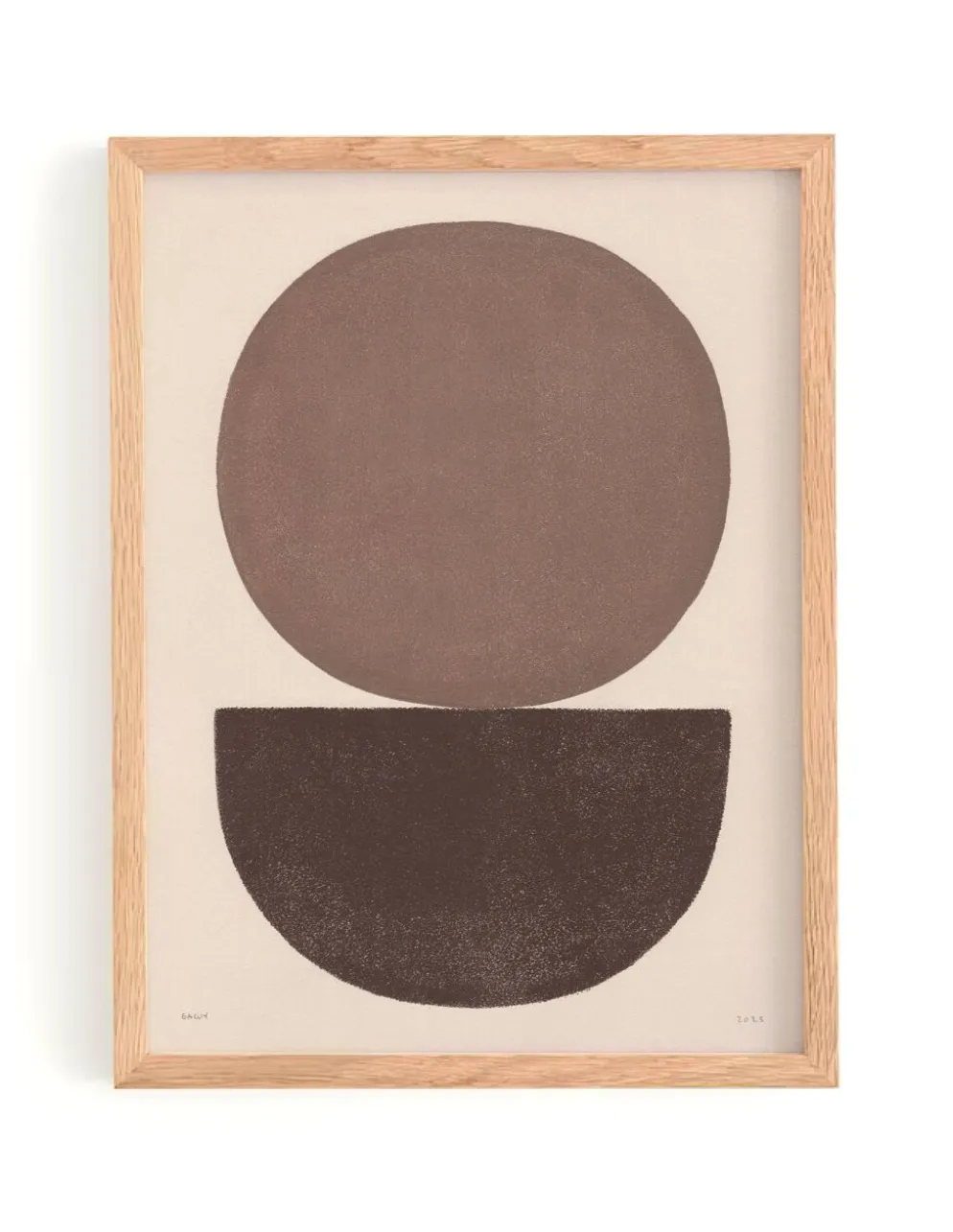 Peinture sur papier abstraite signée Eawy