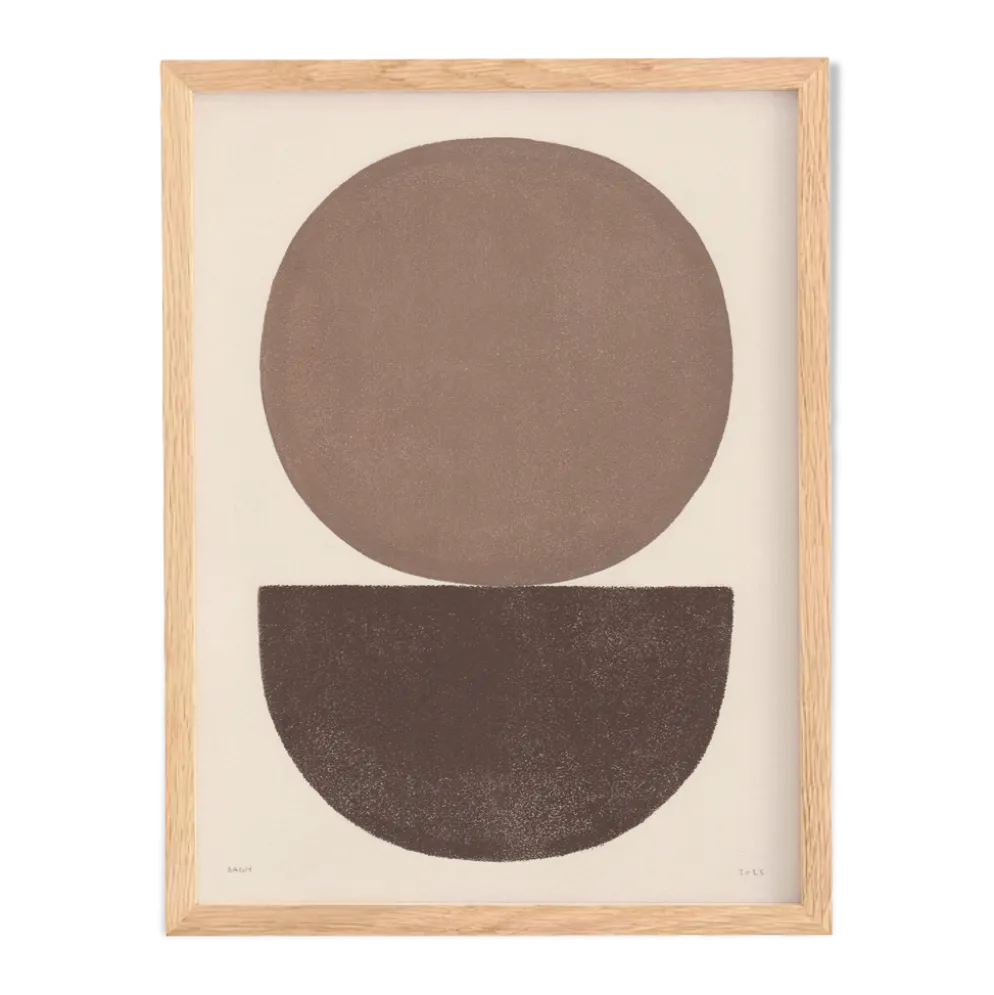 Peinture sur papier abstraite signée Eawy