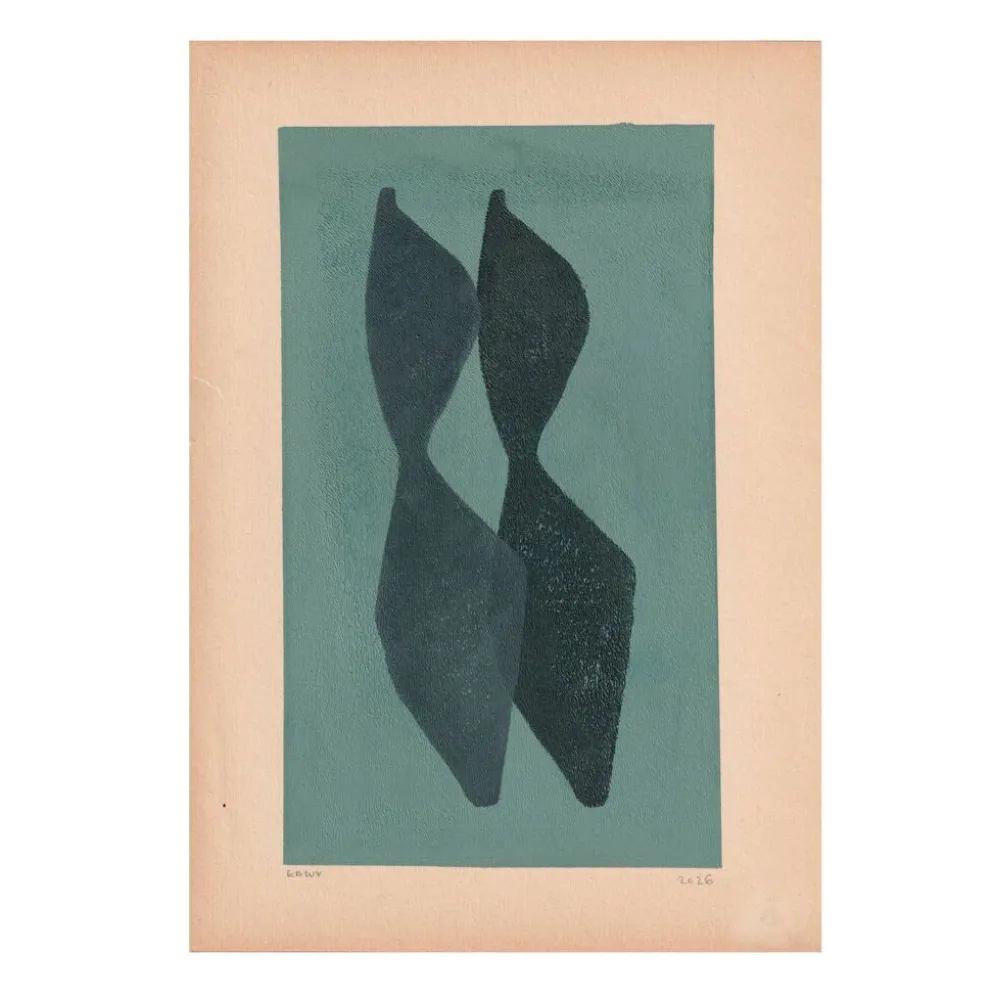 Peinture sur papier ancien signée eawy