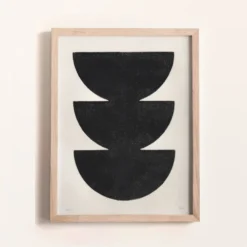 Peinture sur papier - illustration abstraite noire signée eawy