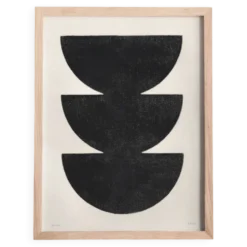Peinture sur papier - illustration abstraite noire signée eawy