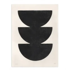 Peinture sur papier - illustration abstraite noire signée eawy
