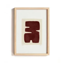 Peinture sur papier "Maori" marron signée eawy