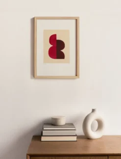 Peinture sur papier rose et marron signée eawy