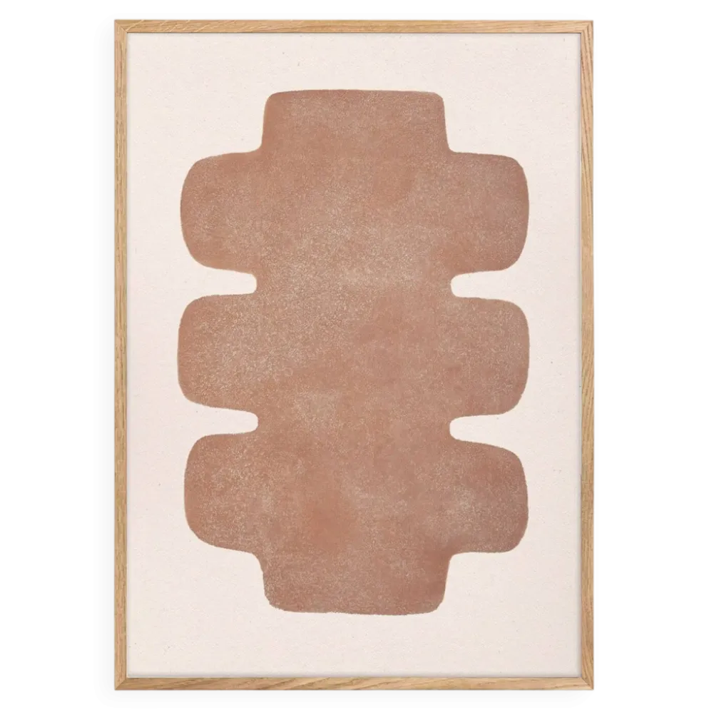 Peinture sur papier terracotta signée Eawy