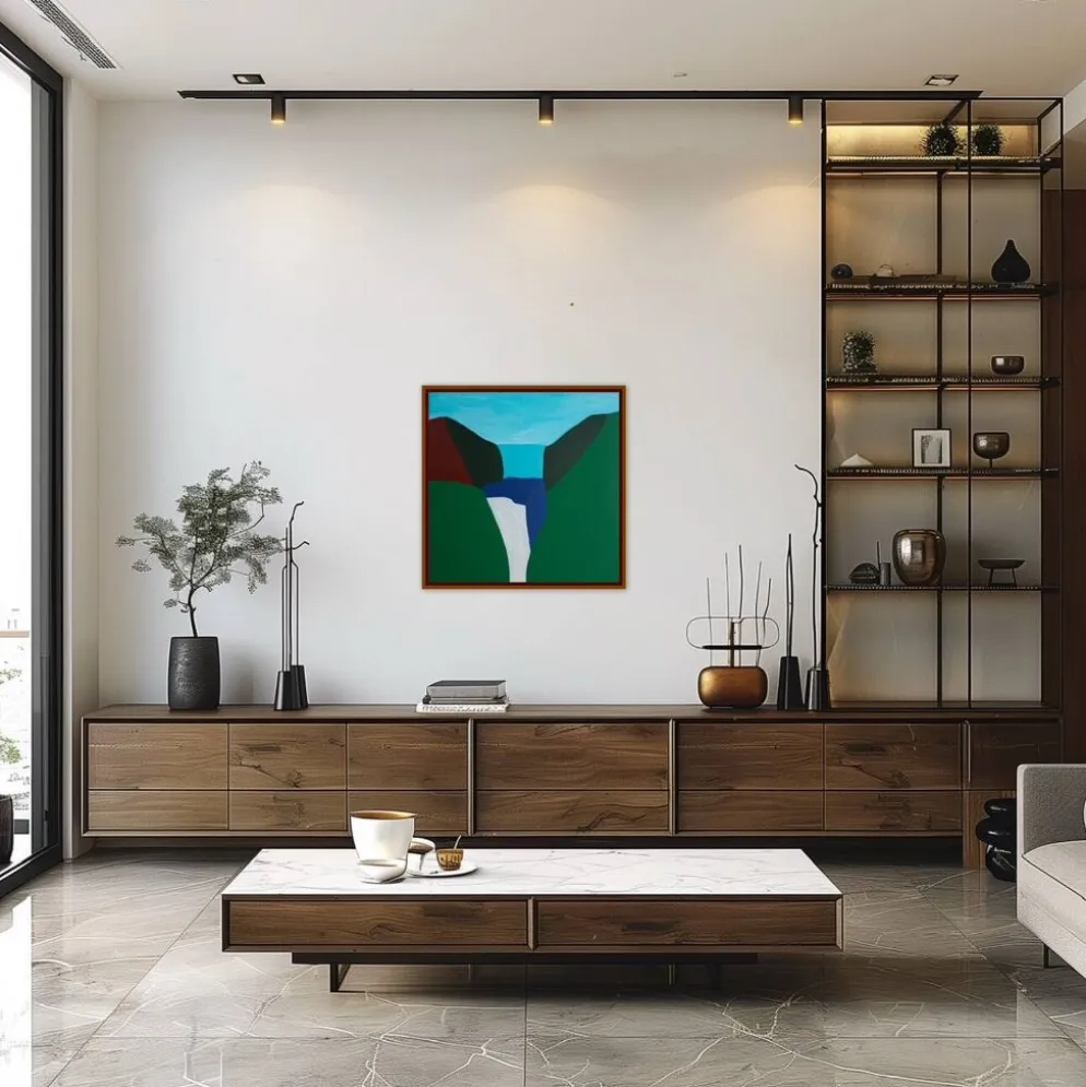 Peinture sur toile "Cascade" signée