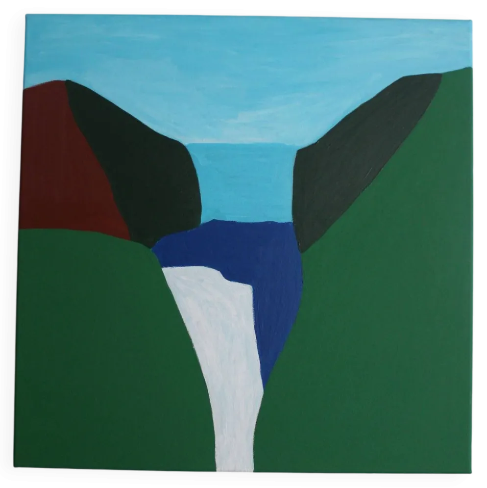 Peinture sur toile "Cascade" signée