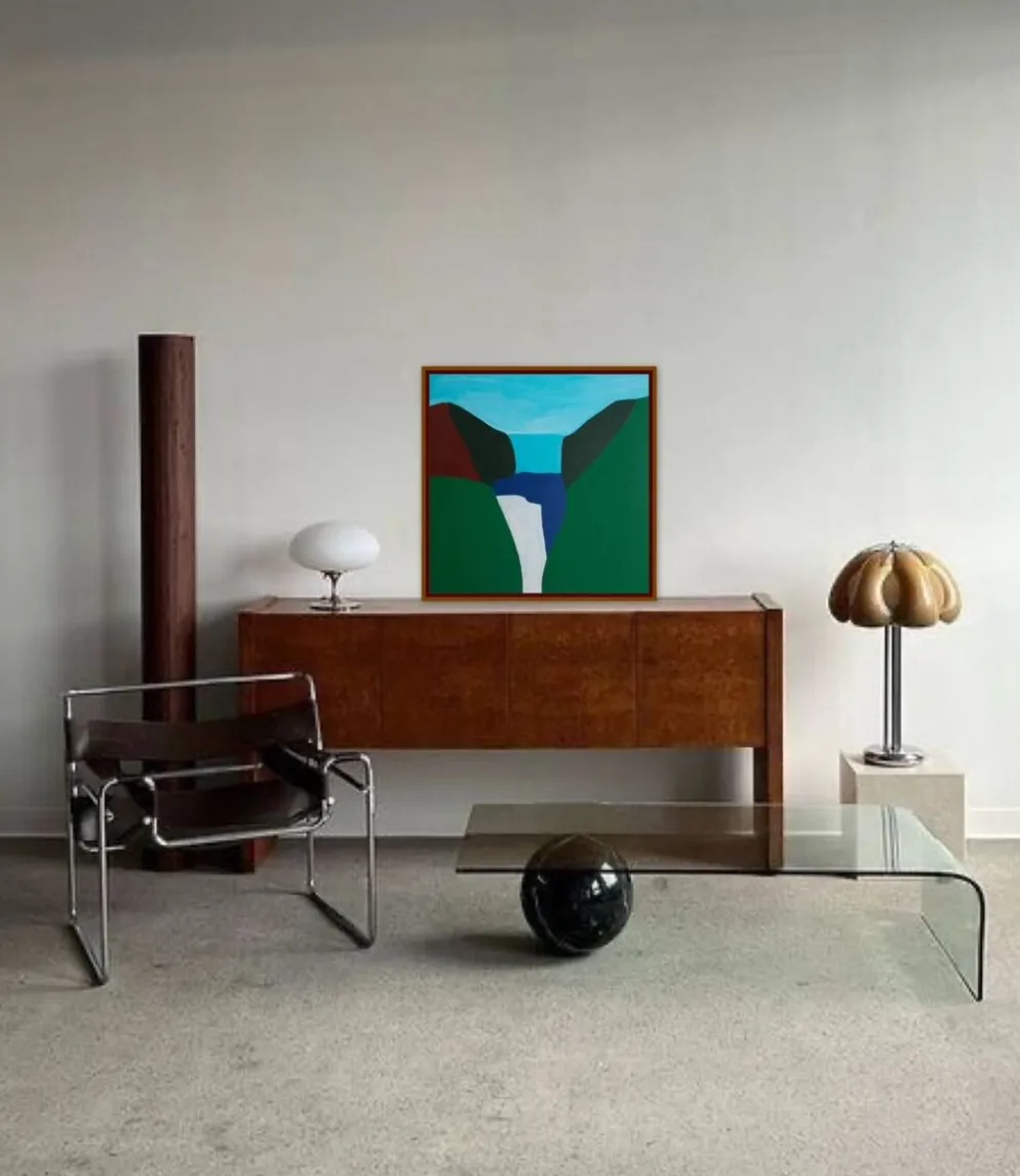 Peinture sur toile "Cascade" signée