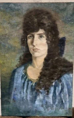 Peinture sur toile portrait de femme signé et daté 1926
