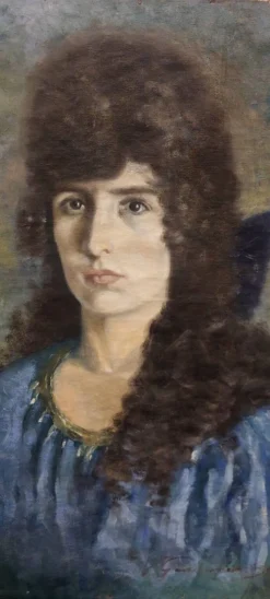 Peinture sur toile portrait de femme signé et daté 1926