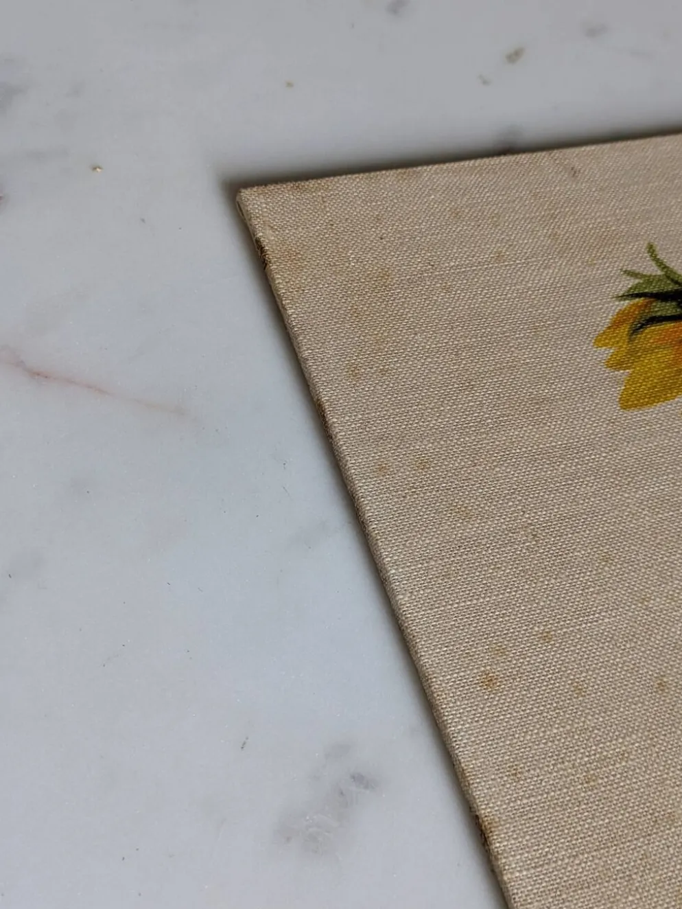 Peinture vintage sur lin''Les Tournesols'' par Irmgard Gutsche 60'/70'