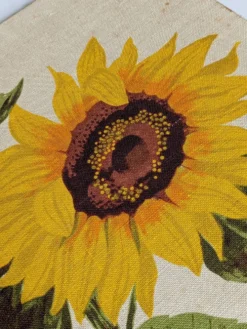 Peinture vintage sur lin''Les Tournesols'' par Irmgard Gutsche 60'/70'