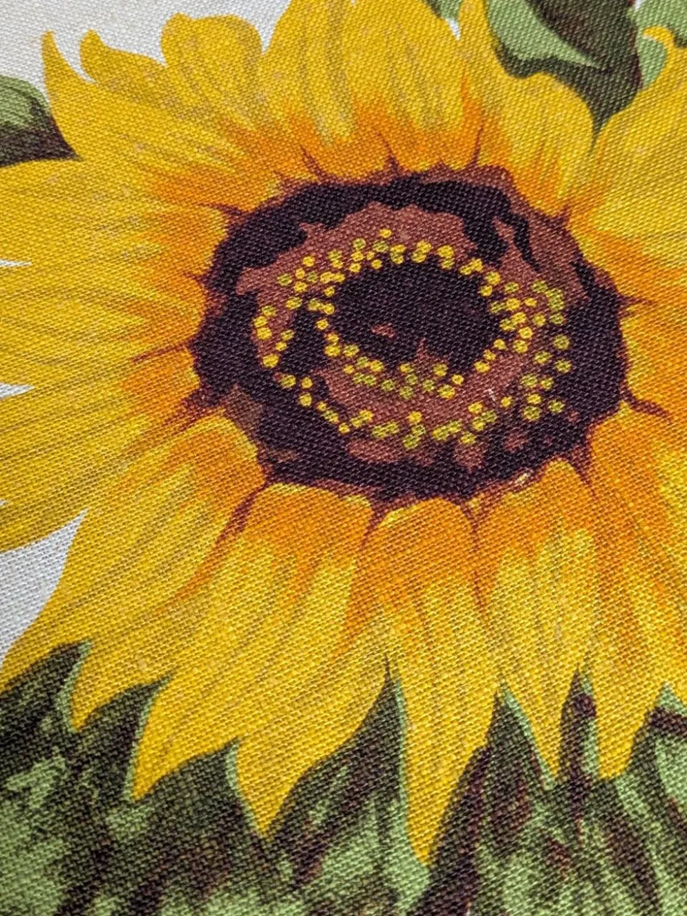Peinture vintage sur lin''Les Tournesols'' par Irmgard Gutsche 60'/70'