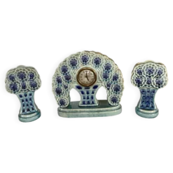 Pendule Art Déco (années 30-40) : Modèle en faïence signé