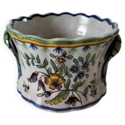 Petit cache-pot en faïence polychrome – Fourmaintraux-Courquin Desvres
