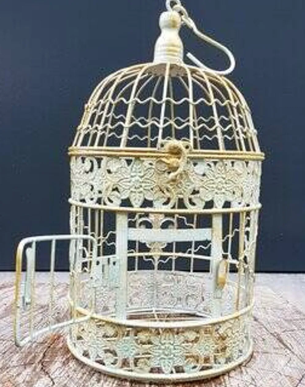 Petite cage à oiseaux ronde classique en fer forgé