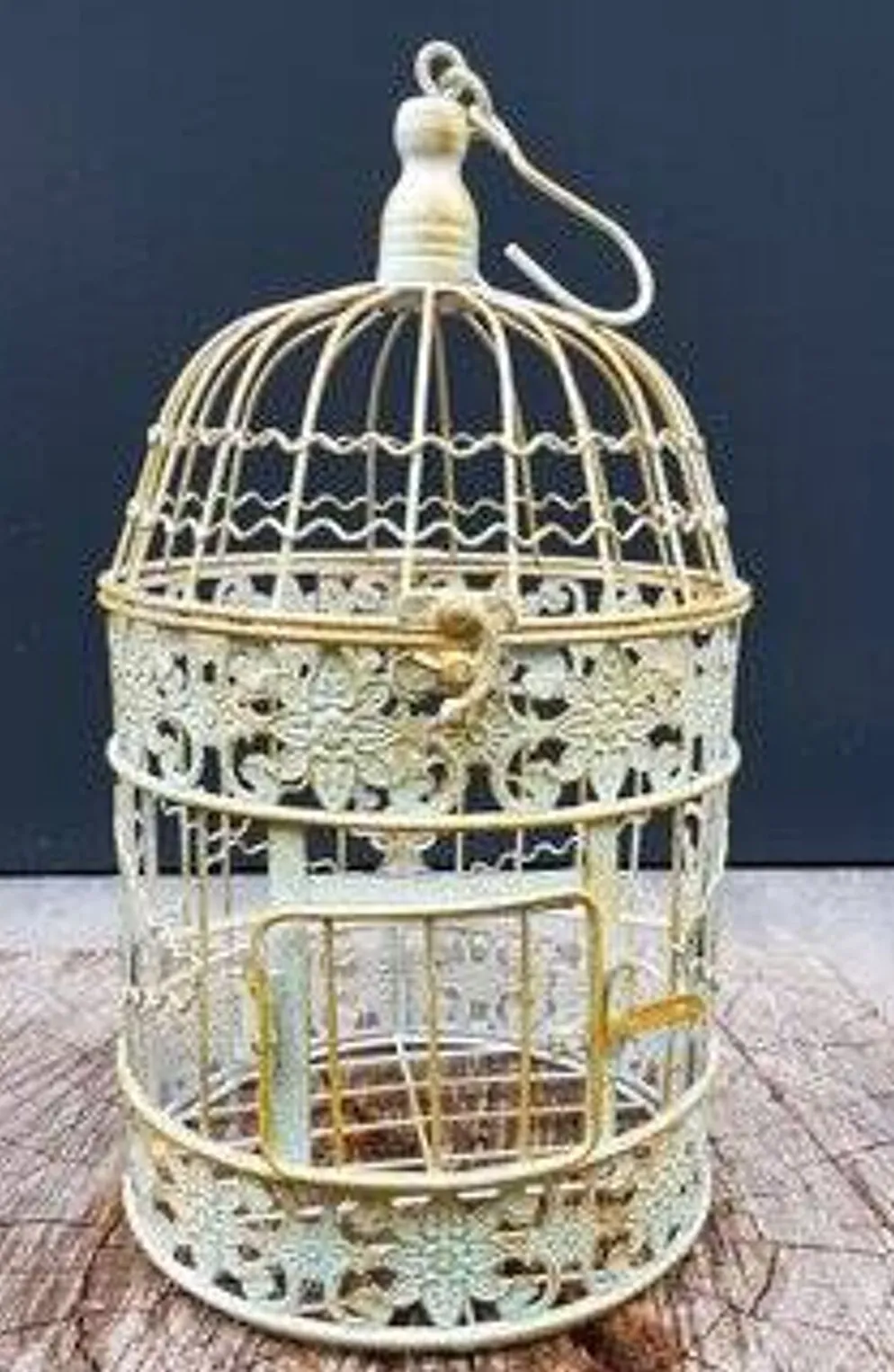 Petite cage à oiseaux ronde classique en fer forgé