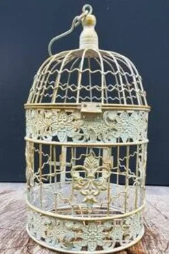 Petite cage à oiseaux ronde classique en fer forgé