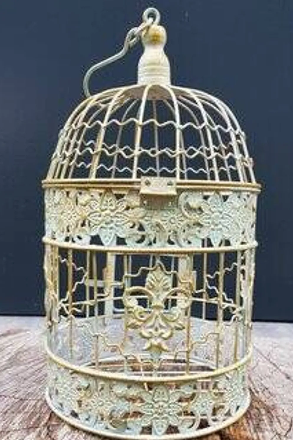 Petite cage à oiseaux ronde classique en fer forgé