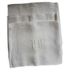 3 petites nappes anciennes initiales brodées PB