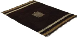 Petit Kilim Anatolien Vintage Marron et Beige 165 x 128 cm