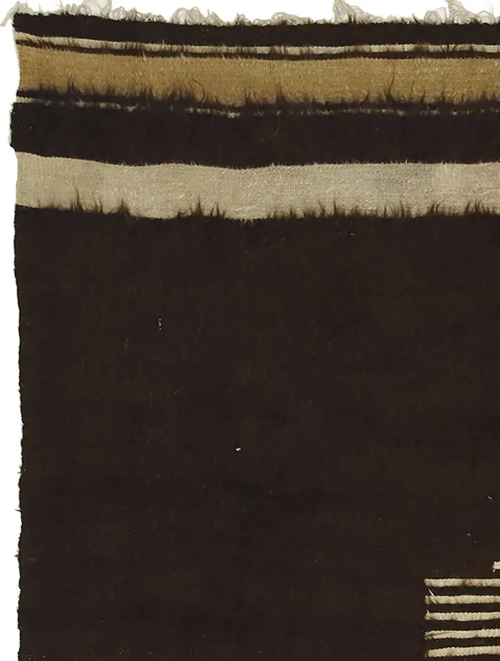Petit Kilim Anatolien Vintage Marron et Beige 165 x 128 cm