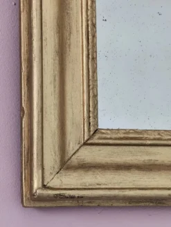 Petit miroir art déco cadre doré
