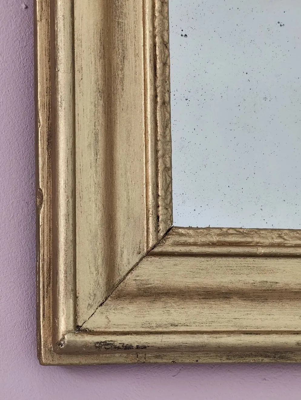 Petit miroir art déco cadre doré