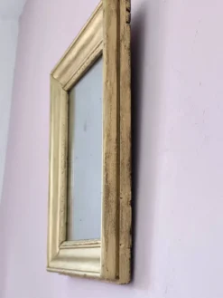 Petit miroir art déco cadre doré