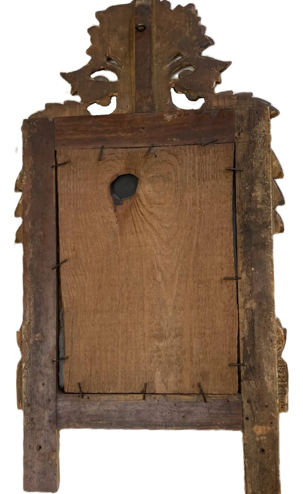 Petit miroir de dame Louis XVI en bois sculpté et doré