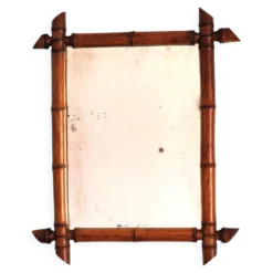 Petit miroir en bambou ancien