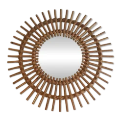 Petit miroir en rotin