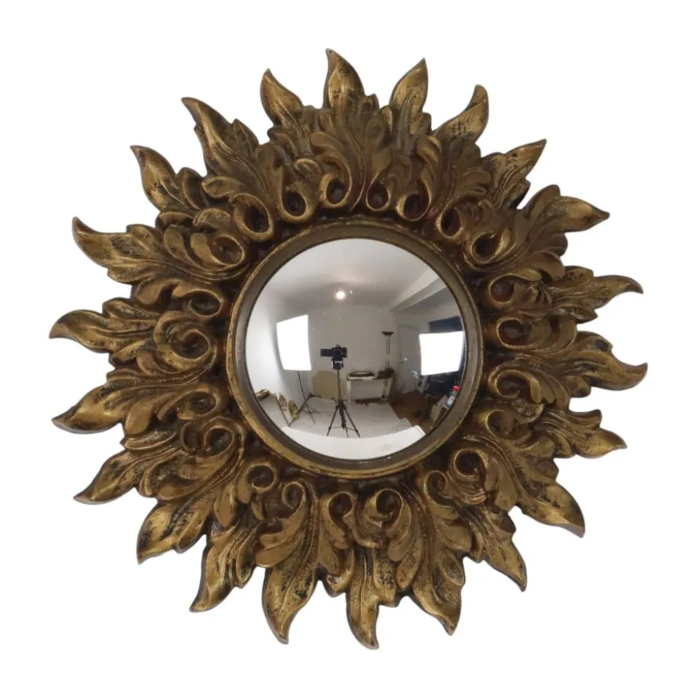 Petit miroir ensoleillé italien, style rococo, 24 cm