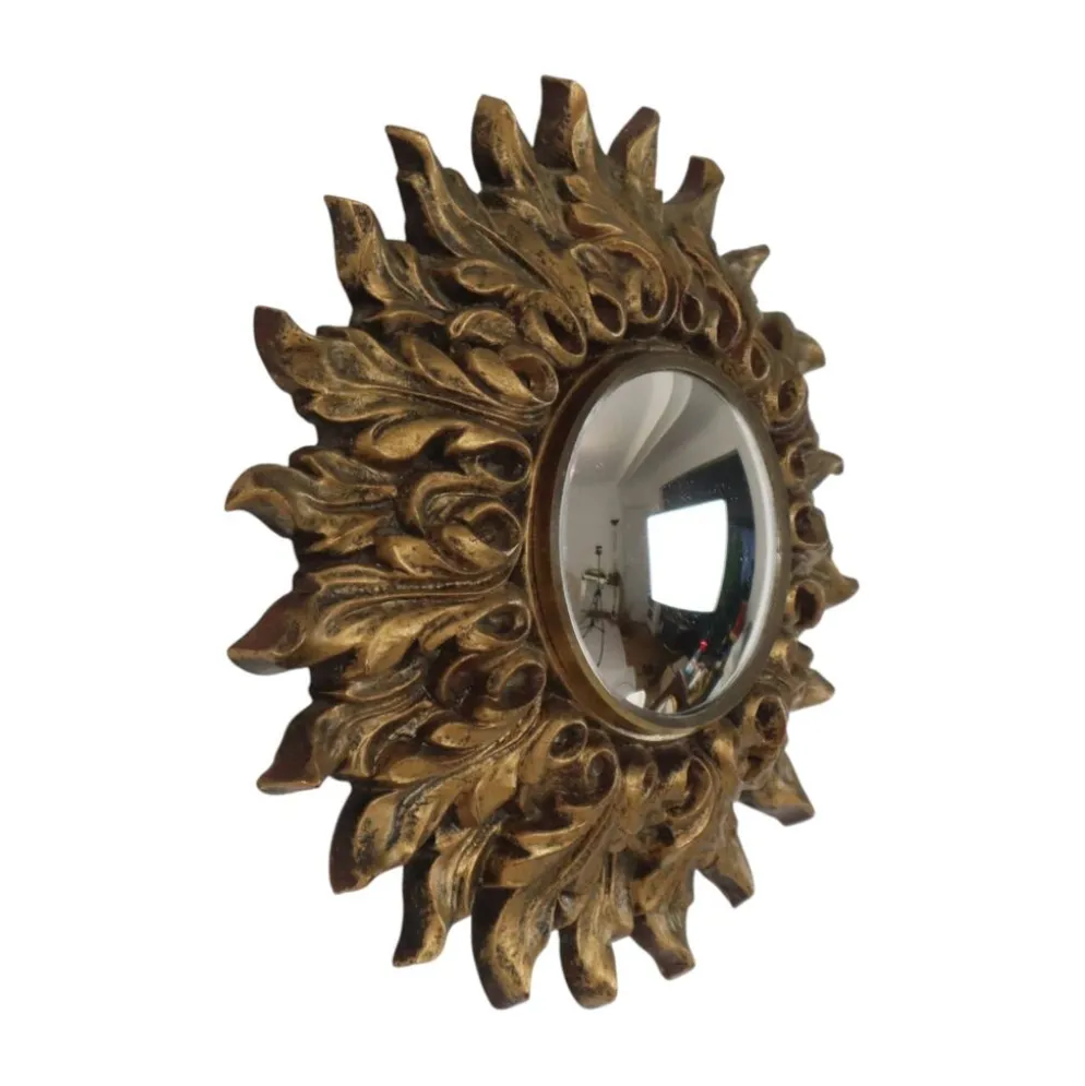 Petit miroir ensoleillé italien, style rococo, 24 cm