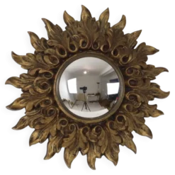Petit miroir ensoleillé italien, style rococo, 24 cm