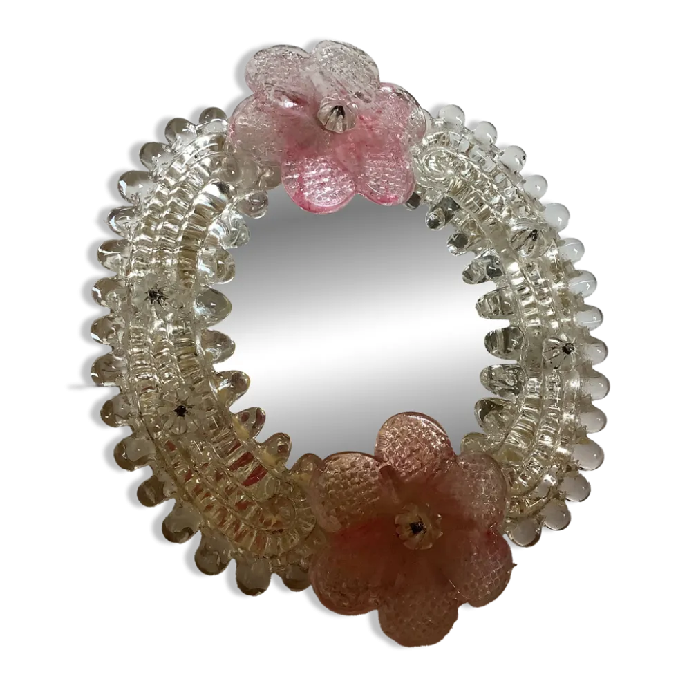 Petit miroir fleurs Murano
