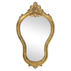 Petit miroir Louis XV en bois doré à coquille