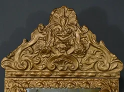 Petit Miroir à Parcloses en Laiton Repoussé – 1900