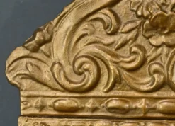 Petit Miroir à Parcloses en Laiton Repoussé – 1900