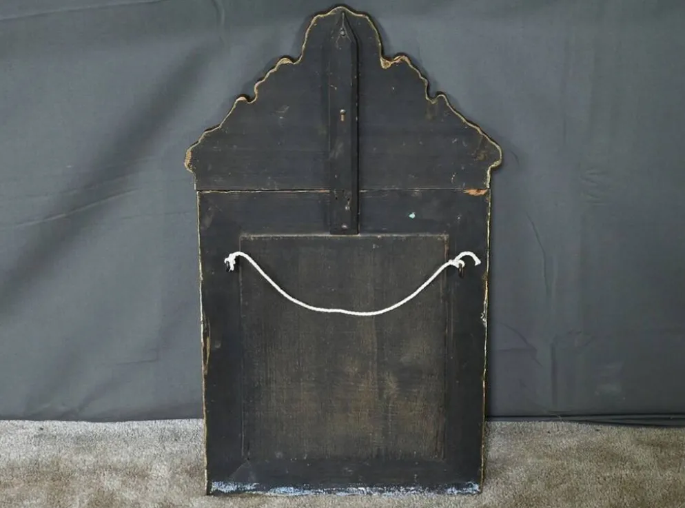 Petit Miroir à Parcloses en Laiton Repoussé – 1900