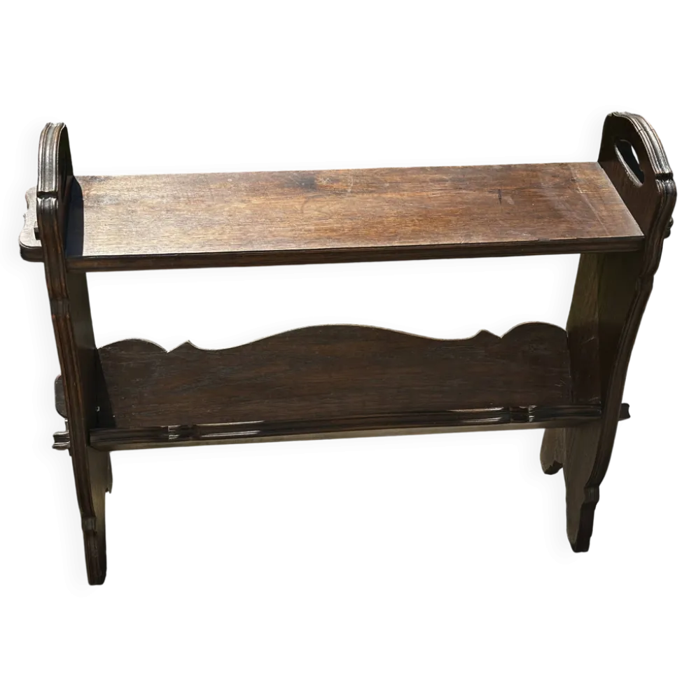 Petit porte-revues / meuble d’appoint en chêne foncé fin 19 e siècle
