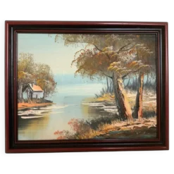 Petit tableau paysage huile sur panneau