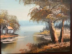 Petit tableau paysage huile sur panneau