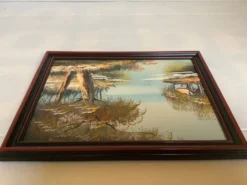 Petit tableau paysage huile sur panneau