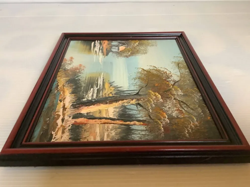Petit tableau paysage huile sur panneau