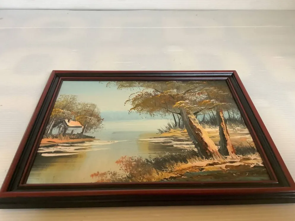 Petit tableau paysage huile sur panneau
